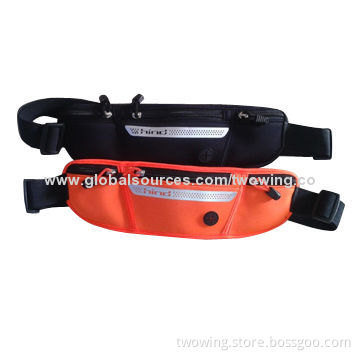 Neoprene waist bag with 3 pouch, very convenient for carry, with reflective print logo